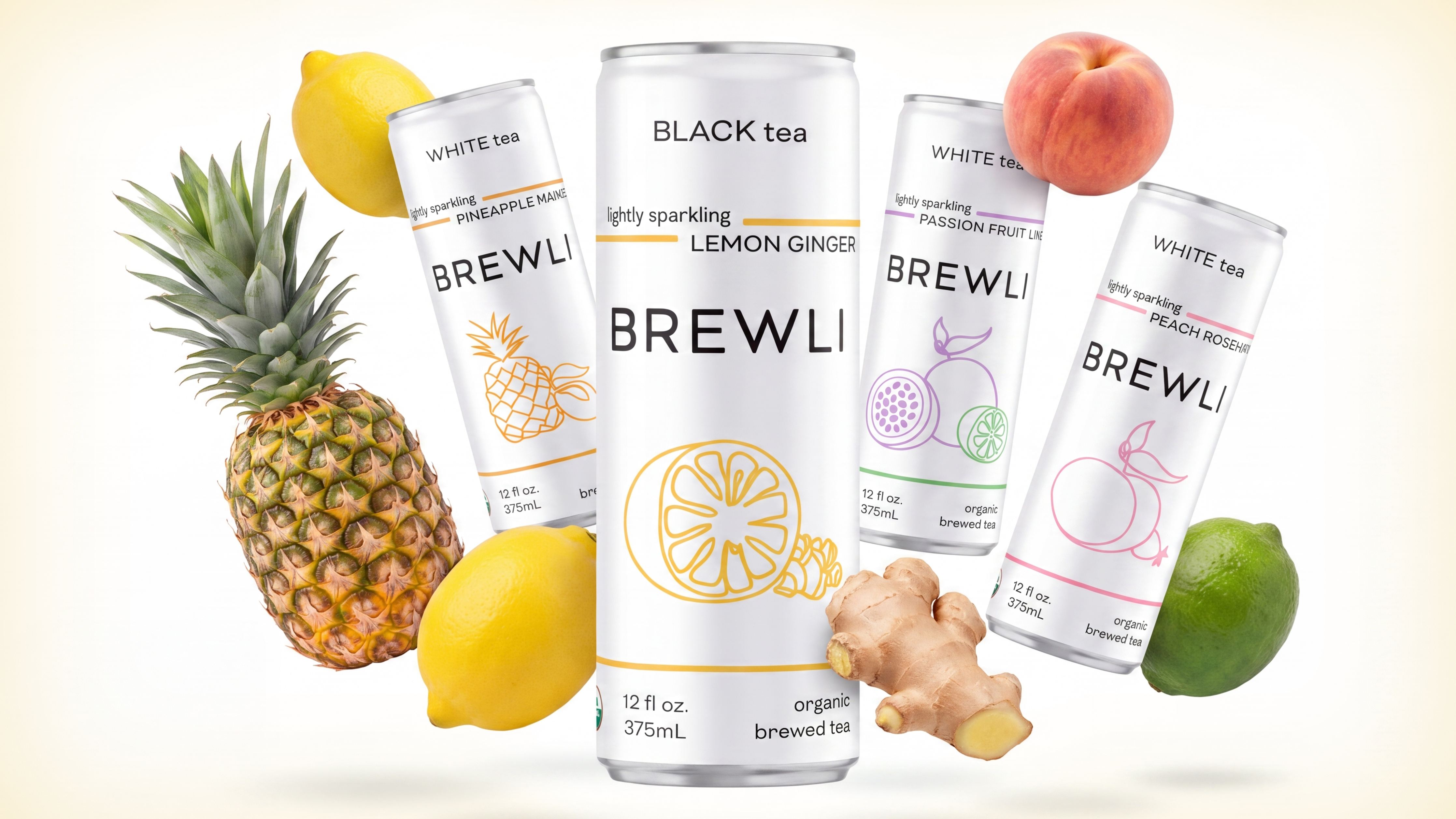 Brewli Organic Teas packaging design with cans and multipack boxes by Pixellent